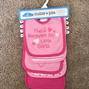 NWT pink baby bibs